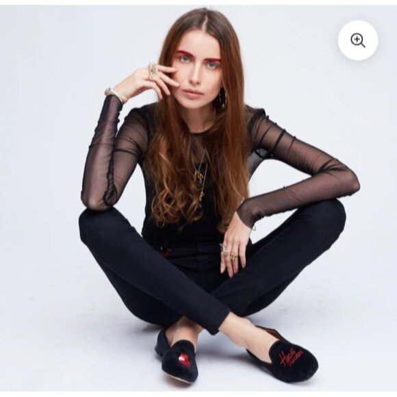 Heart Breaker Velvet SMOKING SHOE HEARTBREAKER smoking shoes Loafers Size 8 - Picture 2 of 14